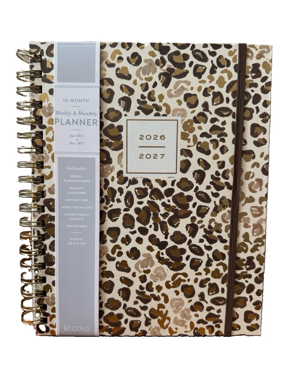 Eccolo Planner 2026- 2027 18-Month Weekly & Monthly Planner Hard Cover 10x8”